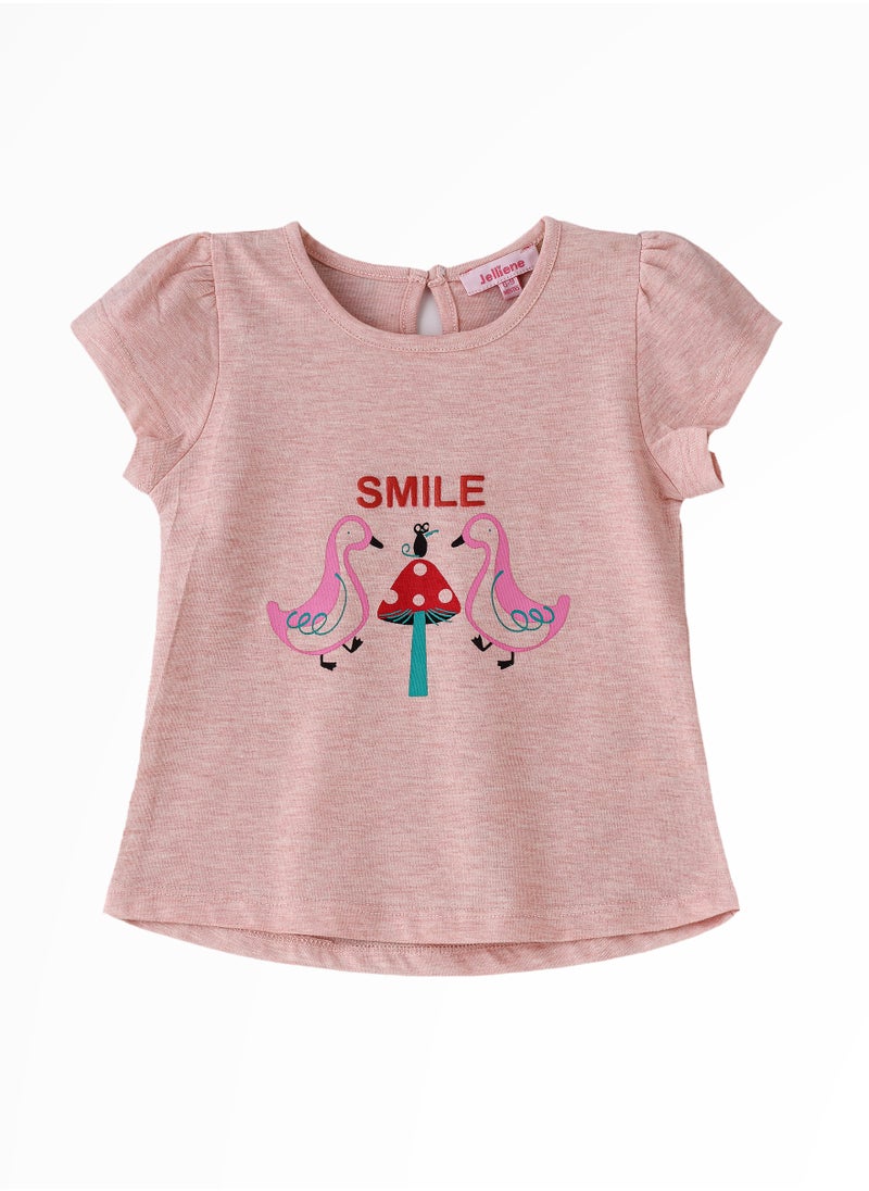 Jelliene Sunshine Squad: Girls' Comfy Cotton Tees Playful Prints & Summer Fun  - Image 1