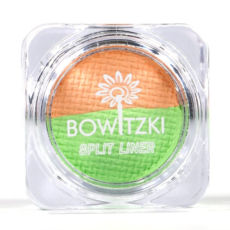 Bowitzki Water Activated Split Cake Eyeliner Retro Hydra Liner Makeup UV Pastel Neon Green and Orange Color Face Body Paint