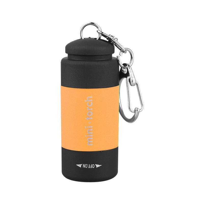 Rechargeable Mini Flashlight Keychain High Intensity Orange - Image 1