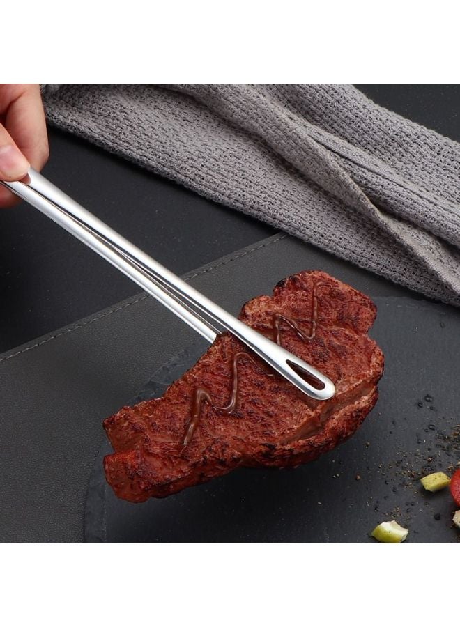 Korean Barbecue Clip 304 Stainless Steel Clip Barbecue Clip Barbecue Shop Extended Barbecue Special Anti-scalding Clip Bread-Color:【28cm】grass Plum Clip-gold Style - Image 3