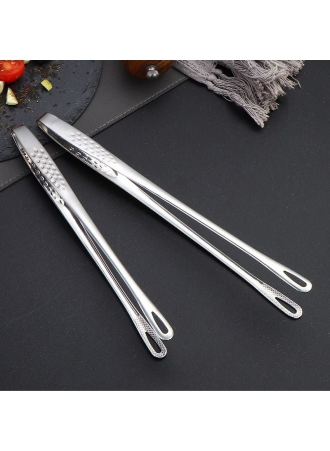Korean Barbecue Clip 304 Stainless Steel Clip Barbecue Clip Barbecue Shop Extended Barbecue Special Anti-scalding Clip Bread-Color:【28cm】grass Plum Clip-gold Style - Image 4