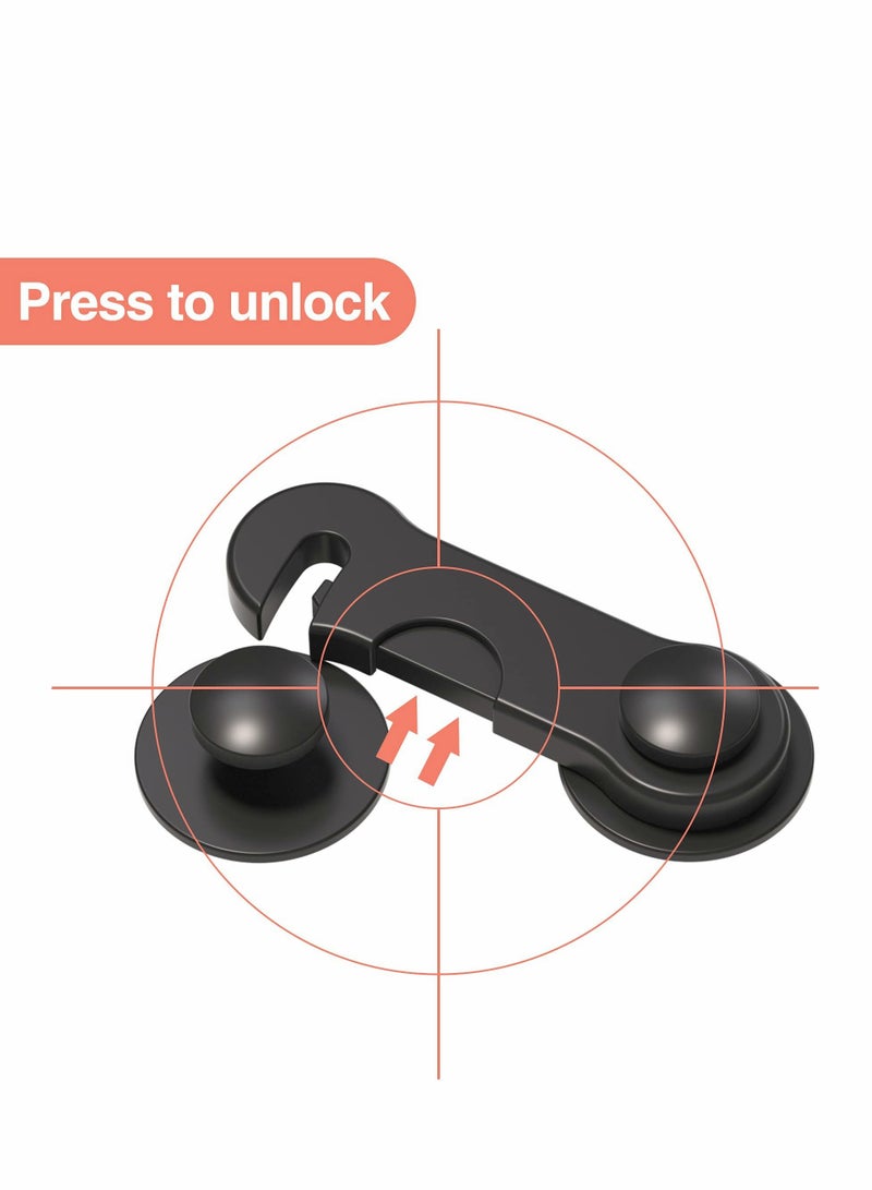 KASTWAVE Child Safety Locks, Baby Safety Latches with Strong Adhesive for Cabinet Drawer Doors, No Drilling for Lock 10 Pack 3M Adhesive - Image 5