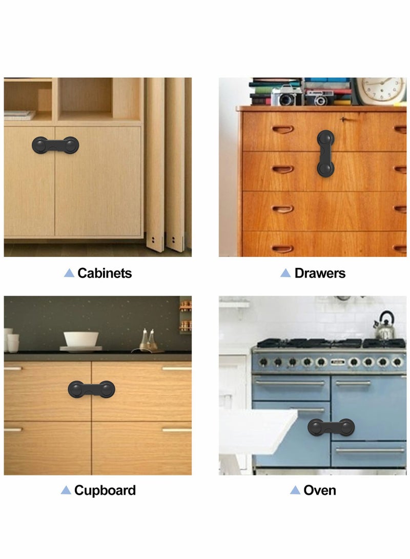 KASTWAVE Child Safety Locks, Baby Safety Latches with Strong Adhesive for Cabinet Drawer Doors, No Drilling for Lock 10 Pack 3M Adhesive - Image 2