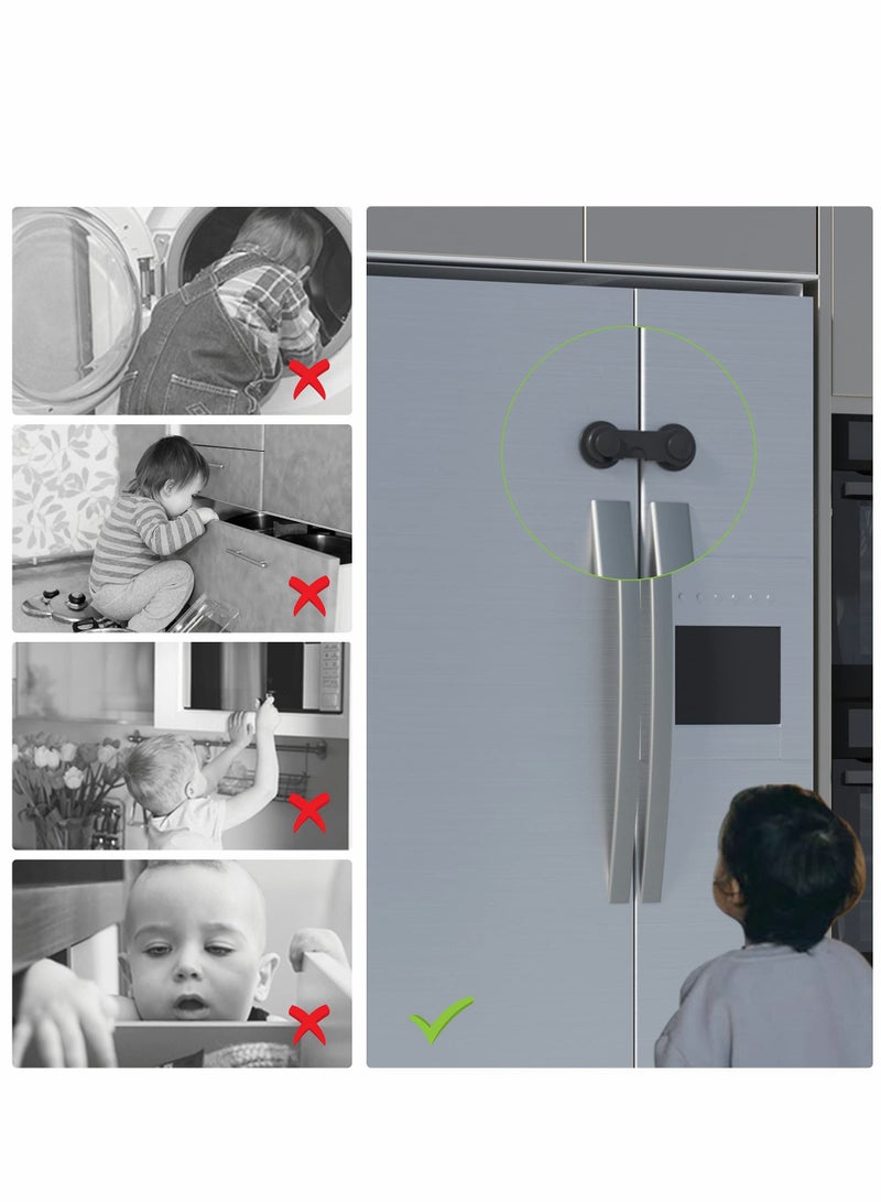 KASTWAVE Child Safety Locks, Baby Safety Latches with Strong Adhesive for Cabinet Drawer Doors, No Drilling for Lock 10 Pack 3M Adhesive - Image 3