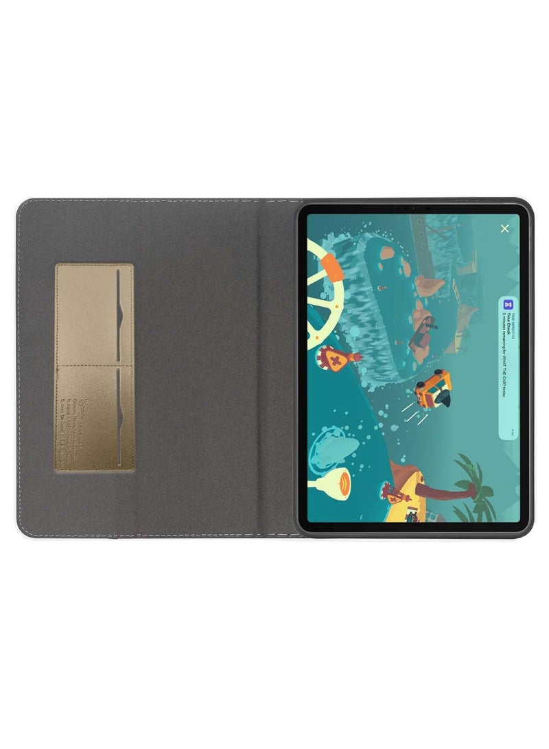 Cat - Cot PU Leather With Card Holder Flip Case Cover For Apple iPad Air 13 5G 2024 13 Inch Gold - Image 3