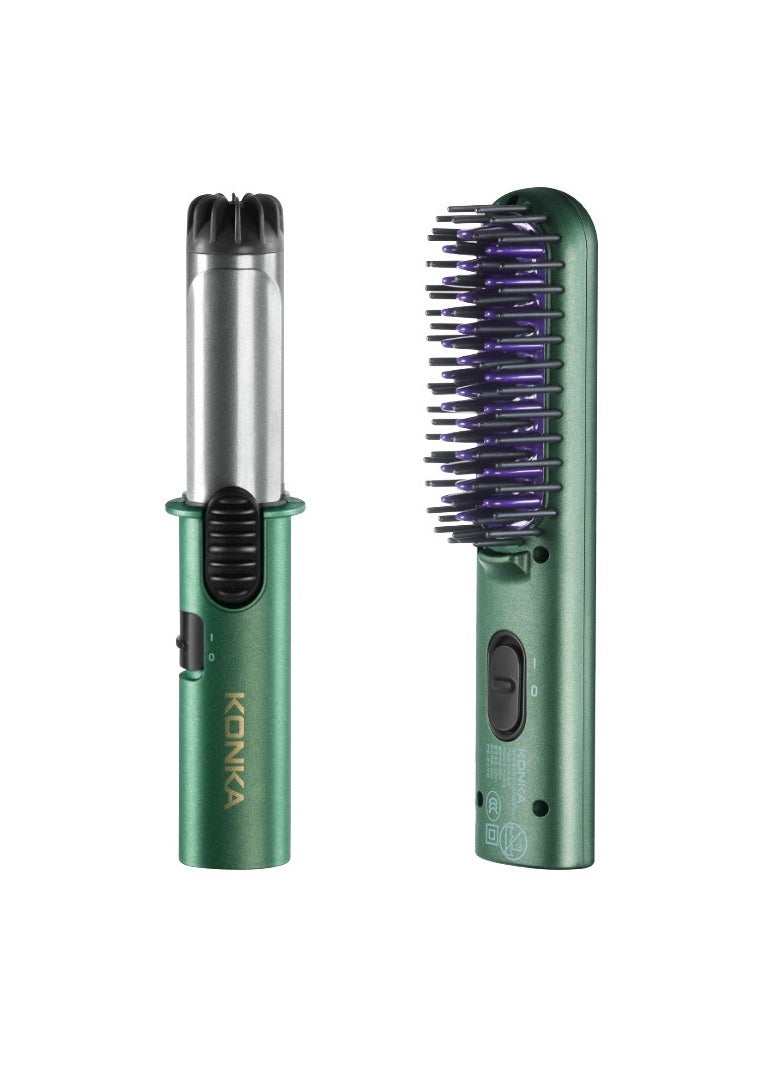 Portable Dual-purpose Curling Iron And Straightening Comb