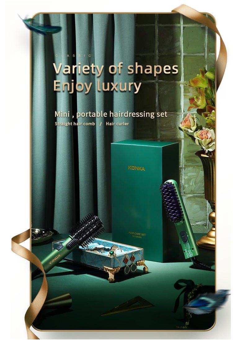 Portable Dual-purpose Curling Iron And Straightening Comb