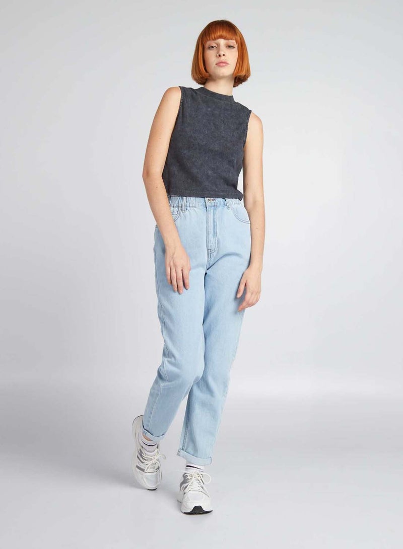 Kiabi paperbag-jeans-blue-1 - Image 1