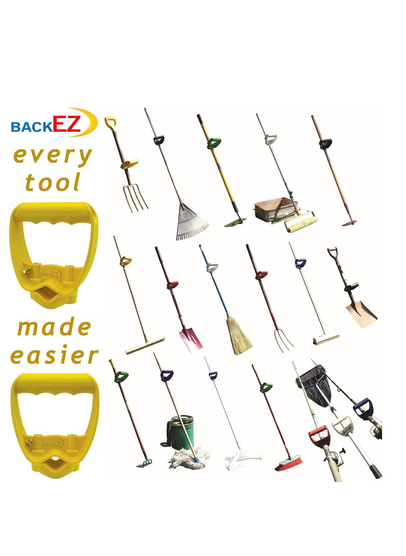 Generic - Labour-Saving Tool Handle Labour-Saving Ergonomic Shovel or Rake Handle Attachment Yellow - Image 1
