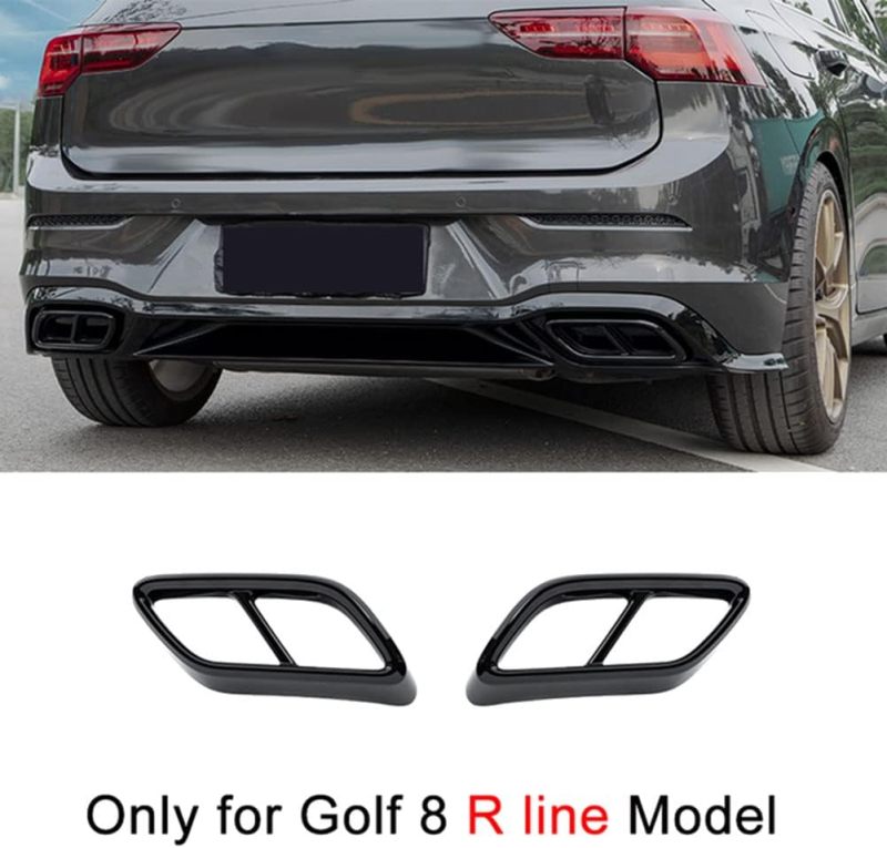غطاء أنبوب العادم الخلفي الأسود ثلاثي الأبعاد لجولف 8 MK8 2020 2021 - بتصميم ملصق، غطاء طرف كاتم الصوت، إكسسوارات العادم - Image 3
