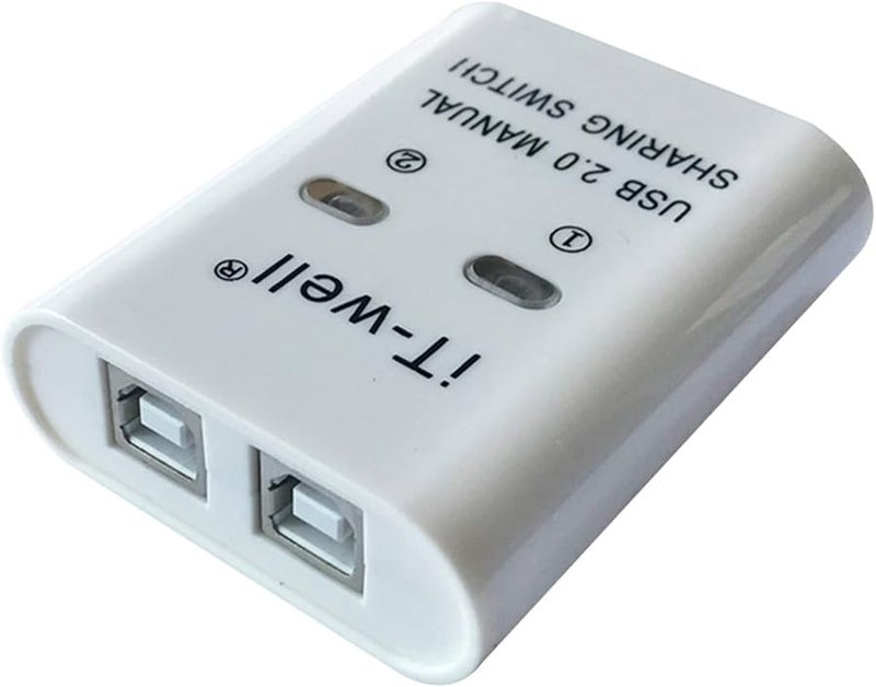 IT Well 2 منفذ USB دليل جهاز مشاركة الطابعة محول مركز KVM - Image 1