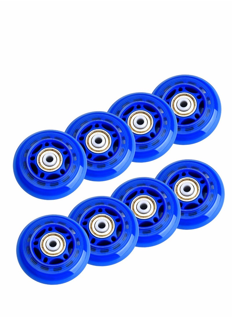 KASTWAVE - 8 Pack 64mm, 82A/84A Inline Skate Wheels with ABEC-7 Bearing, Indoor/Outdoor Roller Skate Wheels, Roller Blade Skating Wheels, Training Wheels for Scooters,Beginner  Roller Blades Replacement Wheel - Image 1