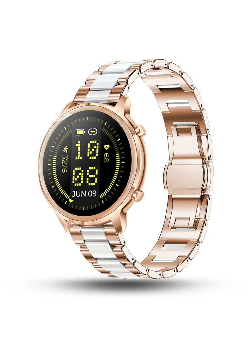 Pebble Celia 1.32" IPS Display Smartwatch with BT Calling, Female Health monitor, Compatible with Android & iOS, 24/7 health suite, Alarm, Multi sports modes & Watch Faces, AI Voice Assistance - Metal Gold  - Image 1