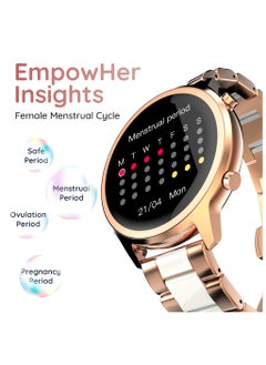 Pebble Celia 1.32" IPS Display Smartwatch with BT Calling, Female Health monitor, Compatible with Android & iOS, 24/7 health suite, Alarm, Multi sports modes & Watch Faces, AI Voice Assistance - Metal Gold  - Image 5