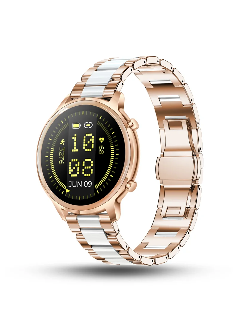 Pebble Celia 1.32" IPS Display Smartwatch with BT Calling, Female Health monitor, Compatible with Android & iOS, 24/7 health suite, Alarm, Multi sports modes & Watch Faces, AI Voice Assistance - Metal Gold