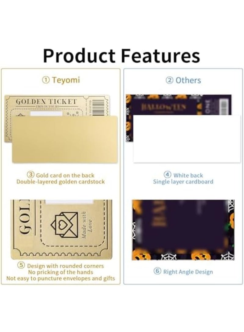 SYOSI 6 Pieces Golden Ticket Scratch-Off Cards with Envelopes, Personalized Scratch & Reveal Surprise Gift Tickets for Birthdays, Anniversaries for Special Occasions and Celebrations (Gold) - Image 4