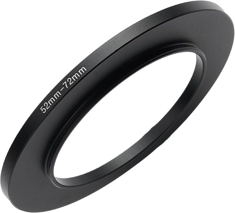 SHOPEE 52mm to 72mm Step-up Adapter Rings Filter Adapter Black Metal Step Down Filter Ring Adapter Compatible with All Brand UV CPL ND Camera Lens Filter Stepping Rings (52mm-72mm) - Image 1