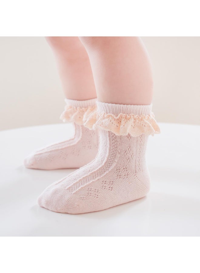 Toddler Lace Sock, Baby Ruffle Socks, Eyelet Frilly Lace Socks For Newborn/Infant/Toddler/Little Girls（1-3T）  - Image 4