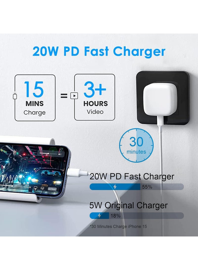 Concretization 20W Charger for iPhone Charger With Type C Cable for iPhone 16/16 Pro/16 Pro Max/16 Plus/15 Series, Samsung Galaxy and Android Phone  White - Image 3