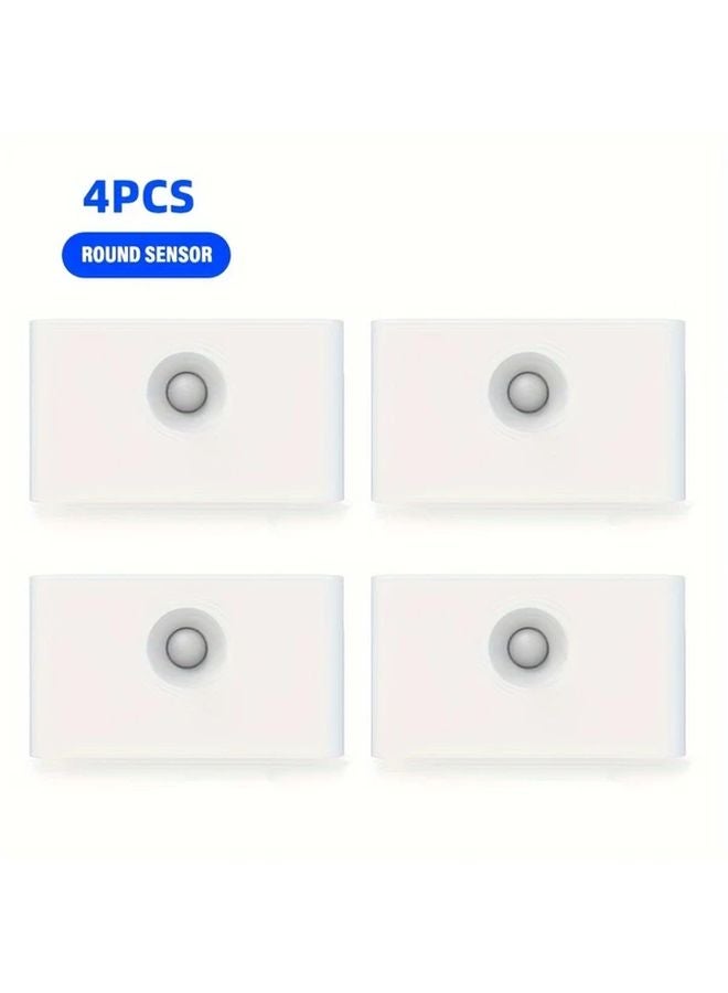 4pcs Circular Sensor LED Smart Night Light Motion Activated USB Rechargeable - Image 1