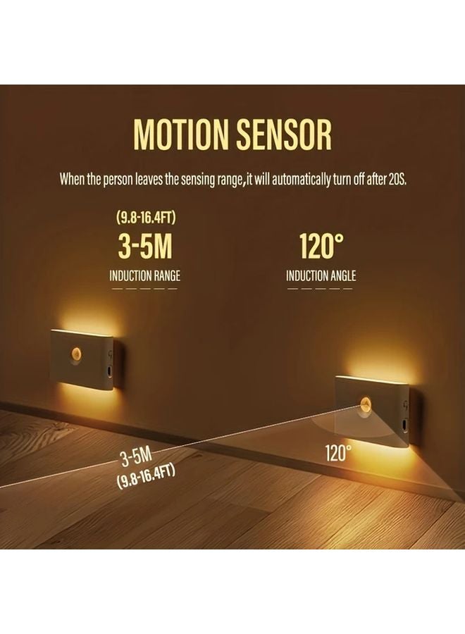4pcs Circular Sensor LED Smart Night Light Motion Activated USB Rechargeable - Image 5