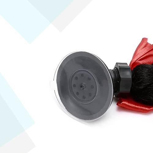 SEGO 2 Pcs Helmet Pigtail Braids with Detachable Suction Cup with Bowknot Ponytails Hair for Women/Men 20 Inch 2 PCS/Pack (Helmet not Included)-Black to Red - Image 3