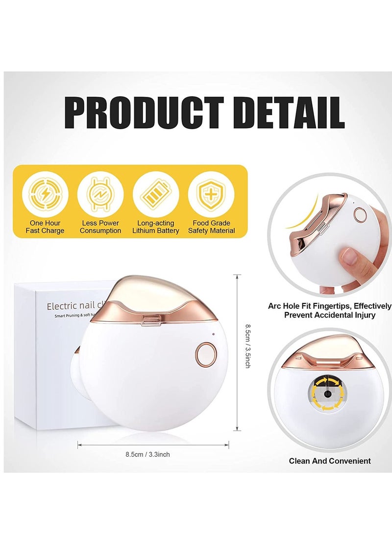 Automatic Nail Clipper, Electric Nail Clippers Automatic Safety Fingernail Cutter and Filer Rechargeable Nail Trimmer Nail Scissors Gift for Caregivers, Elderly, Adults, Children, Care Communities - Image 2