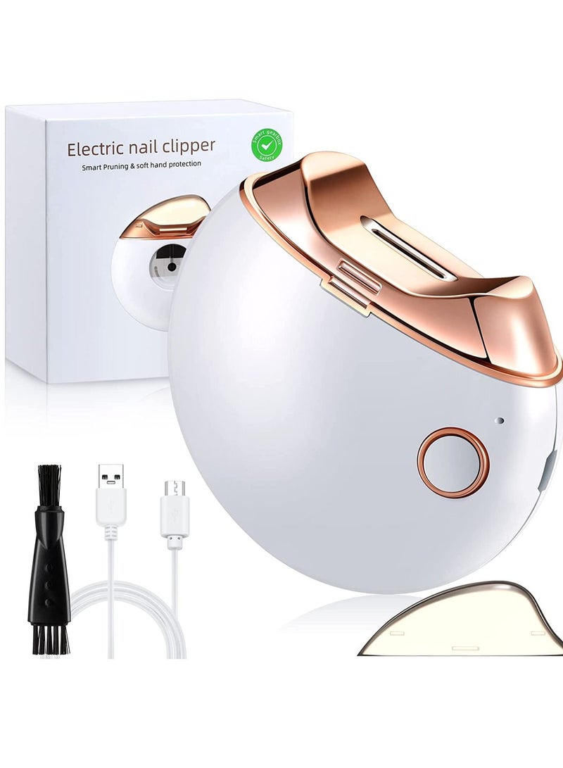 Automatic Nail Clipper, Electric Nail Clippers Automatic Safety Fingernail Cutter and Filer Rechargeable Nail Trimmer Nail Scissors Gift for Caregivers, Elderly, Adults, Children, Care Communities - Image 1