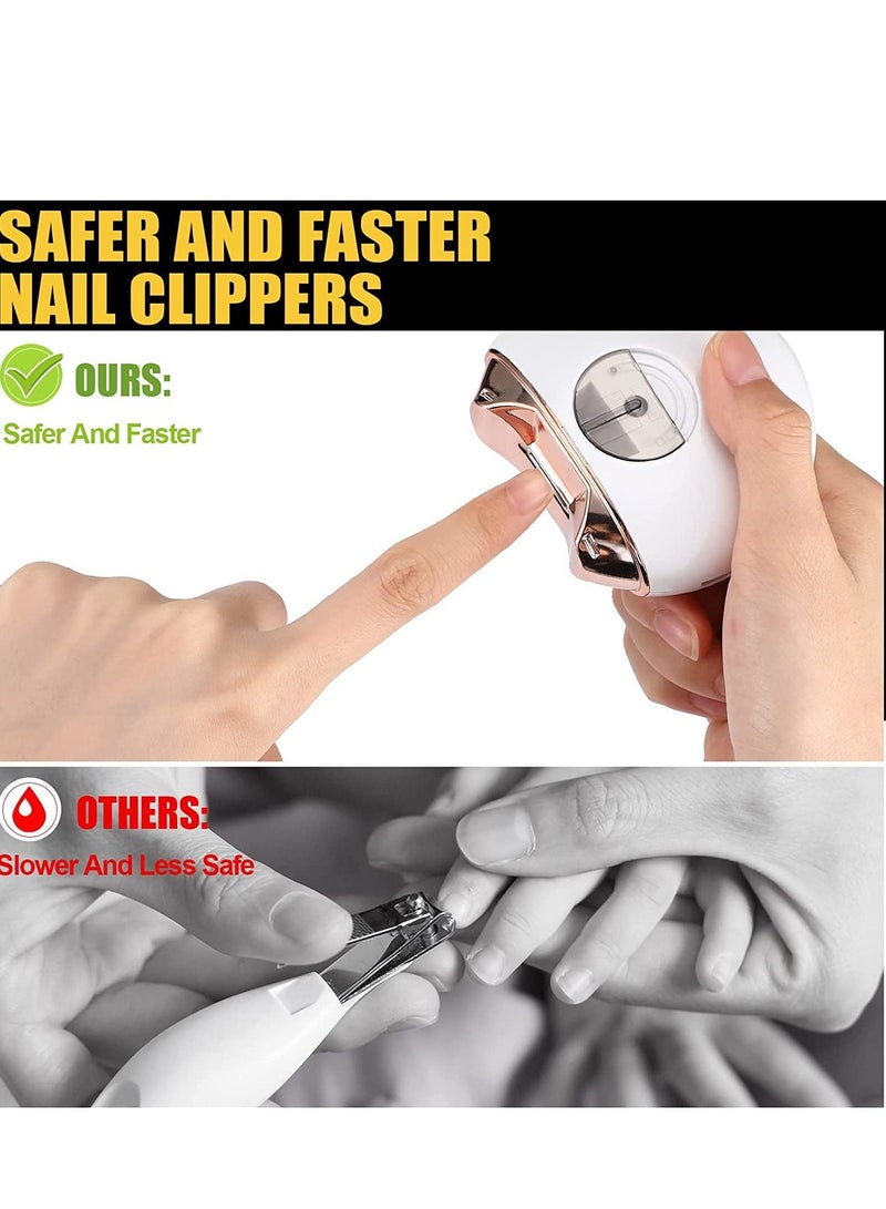 Automatic Nail Clipper, Electric Nail Clippers Automatic Safety Fingernail Cutter and Filer Rechargeable Nail Trimmer Nail Scissors Gift for Caregivers, Elderly, Adults, Children, Care Communities - Image 4