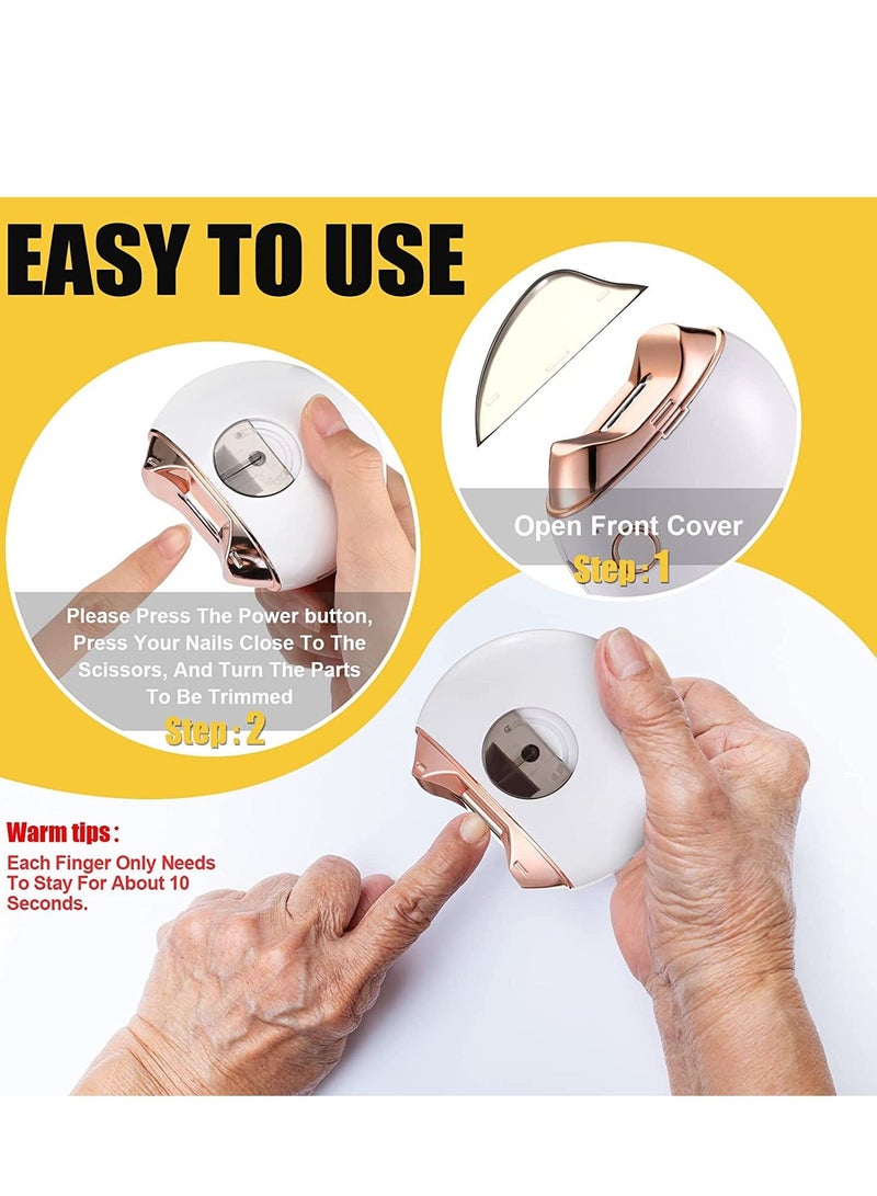 Automatic Nail Clipper, Electric Nail Clippers Automatic Safety Fingernail Cutter and Filer Rechargeable Nail Trimmer Nail Scissors Gift for Caregivers, Elderly, Adults, Children, Care Communities - Image 3
