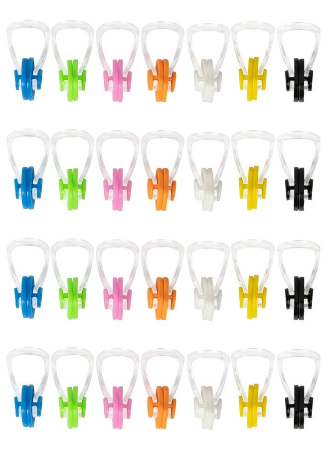 Gfdoso 28 Pcs Swimming Nose Clip, Silicone Waterproof Swim Nose Plugs for Kids (Age 7+) and Adults, Inclue 7 Colors - Image 1