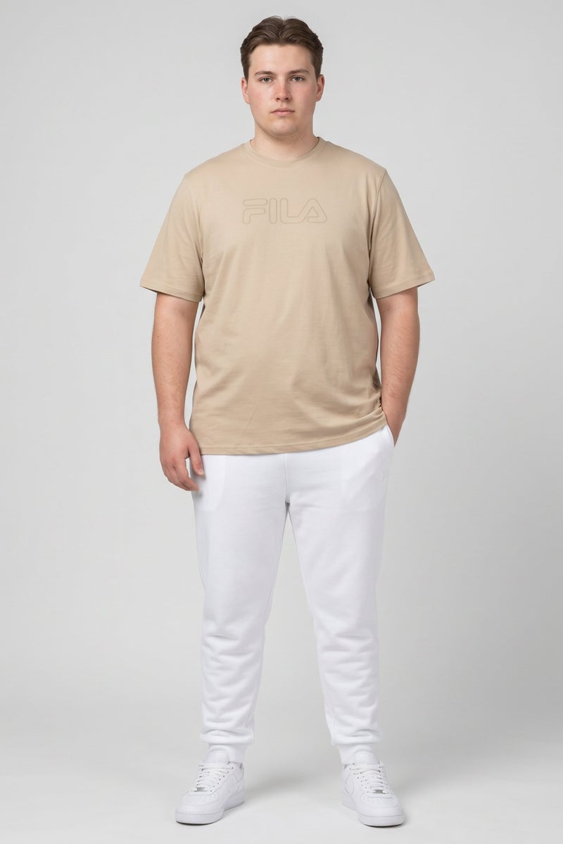FILA Men Sportswear Fit Short Sleeve Outdoor T-Shirt, Beige - Image 3