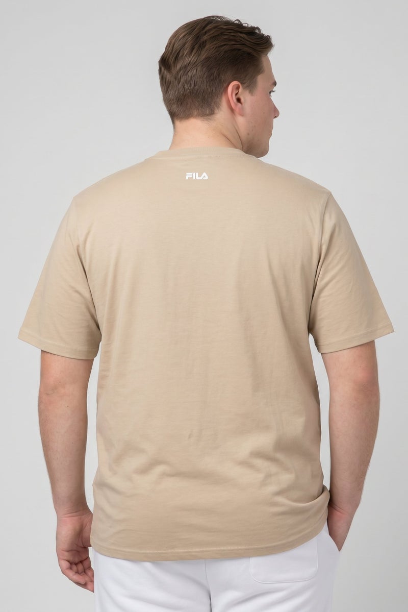 FILA Men Sportswear Fit Short Sleeve Outdoor T-Shirt, Beige - Image 5