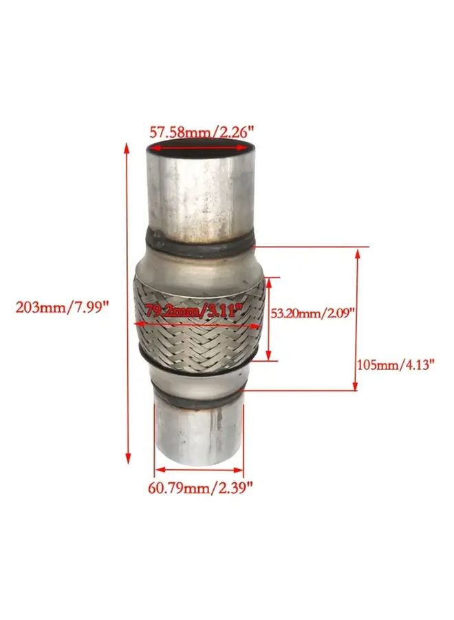 Universal Exhaust Flexible Hose Pipe 305mm Inner Diameter 57mm No Weld - Image 3