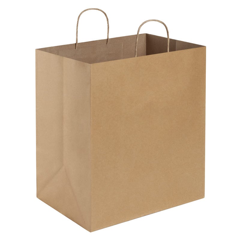 BagDream Kraft Paper Bags 14x10x15.75 Ultra Wide Large Paper Gift Bags with Handles for Takeouts, Parties, Shopping, Food Packing, Recyclable Food Service Bags Brown 25 Count Paper Grocery Sacks - Image 1