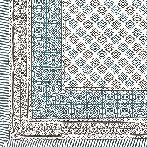 BLOCKS OF INDIA 200Tc Diwan Set Cotton 8 Piece | Deewan Printed Bedsheet Sets For Living Room Hall (Set Of 8 Piece, 1-Bed Sheet | 2-Bolster Cover | 5-Cushion Cover (Color 20, Multicolor) - Image 5