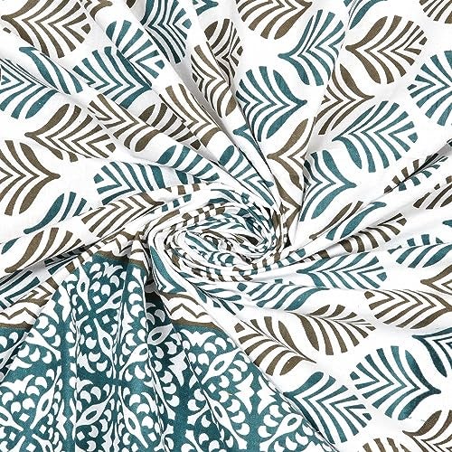 BLOCKS OF INDIA 200Tc Diwan Set Cotton 8 Piece | Deewan Printed Bedsheet Sets For Living Room Hall (Set Of 8 Piece, 1-Bed Sheet | 2-Bolster Cover | 5-Cushion Cover (Color 20, Multicolor) - Image 4