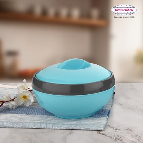 Asian Venus Inner Steel Casserole, 1500 ml, Blue|PU Insulated| BPA Free | Odour Proof| Food Grade | Easy to Carry | Easy to Store | Ideal for Chapatti | Roti | Serving Casserole - Image 2