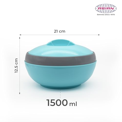 Asian Venus Inner Steel Casserole, 1500 ml, Blue|PU Insulated| BPA Free | Odour Proof| Food Grade | Easy to Carry | Easy to Store | Ideal for Chapatti | Roti | Serving Casserole - Image 5