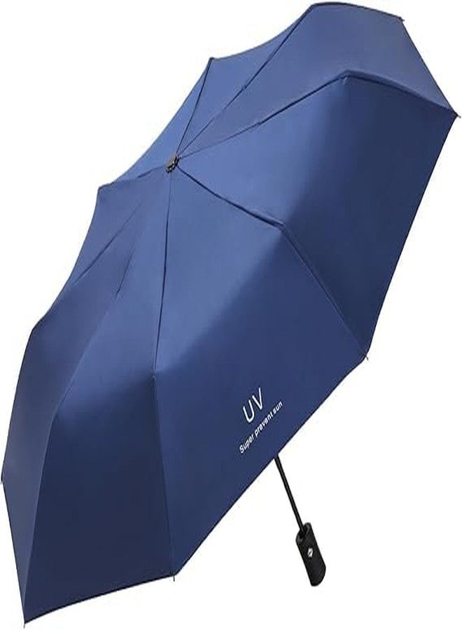 TRK hub Super Effective Foldable Umbrella Manual 3-Fold Rain & Sun Protection Umbrella For Men & Women (Blue, BLUE UMBRELLA) - Image 2