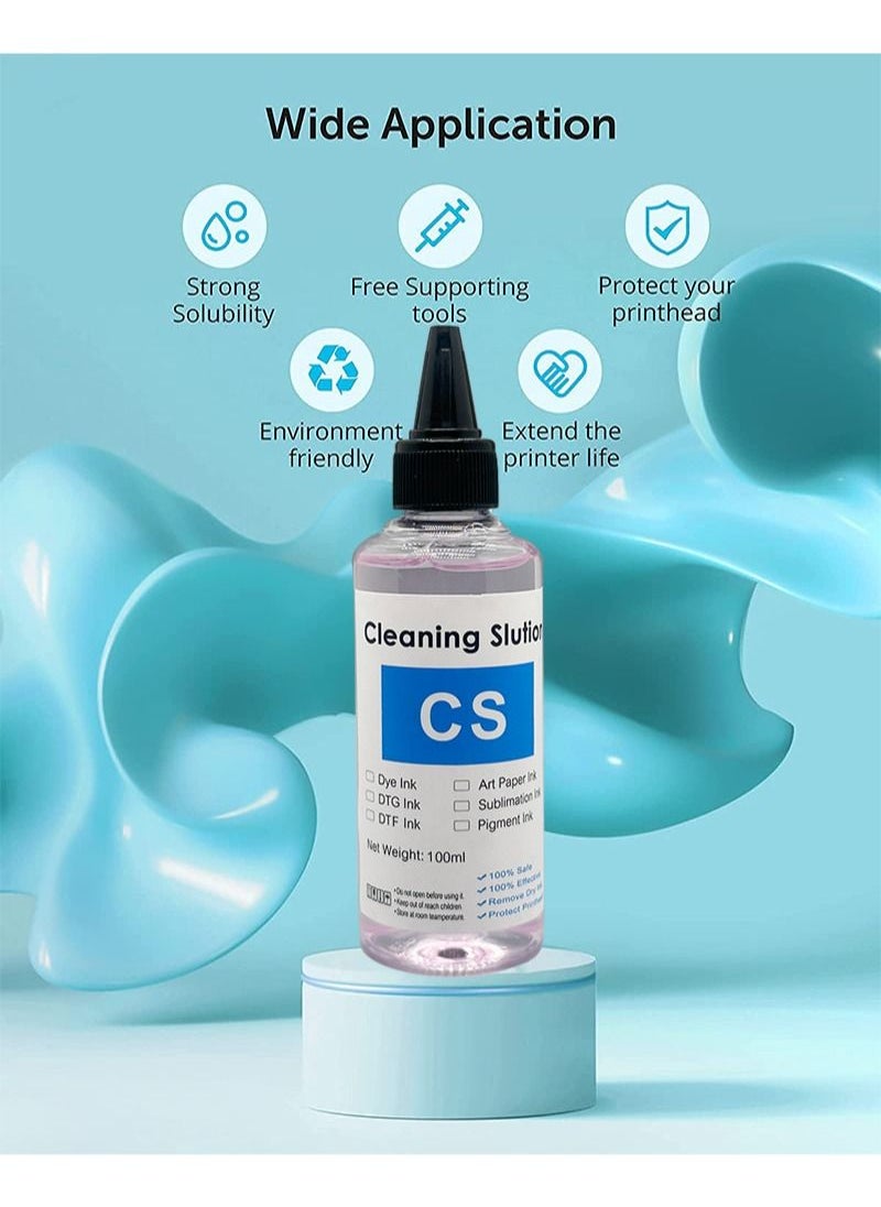 Aikanbo - Printer Cleaning Kit | Printhead Cleaning Kit | for Inkjet Printers HP/Brother/Epson/Canon WF-7710 WF-3640 7620 8600 8610 8620 WF-2750 WF-2650 ET-2750 ET-2650 C88 Liquid Printers Nozzle（100ml） - Image 1