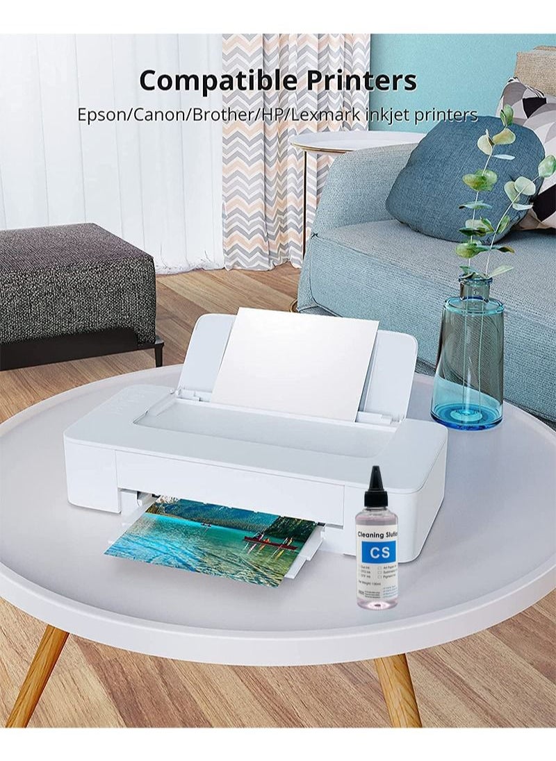 Aikanbo - Printer Cleaning Kit | Printhead Cleaning Kit | for Inkjet Printers HP/Brother/Epson/Canon WF-7710 WF-3640 7620 8600 8610 8620 WF-2750 WF-2650 ET-2750 ET-2650 C88 Liquid Printers Nozzle（100ml） - Image 1