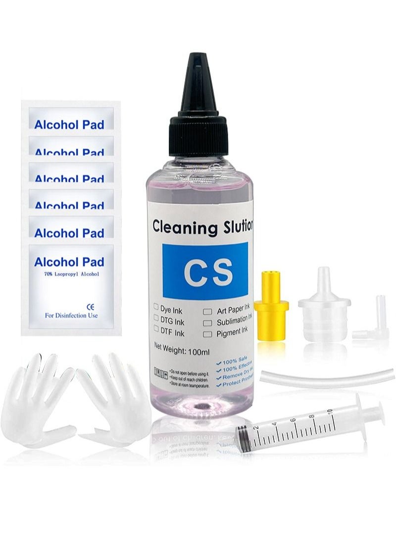 Aikanbo - Printer Cleaning Kit | Printhead Cleaning Kit | for Inkjet Printers HP/Brother/Epson/Canon WF-7710 WF-3640 7620 8600 8610 8620 WF-2750 WF-2650 ET-2750 ET-2650 C88 Liquid Printers Nozzle（100ml） - Image 1