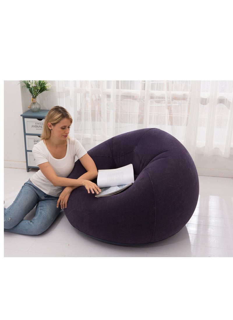 XiuWoo - Foldable Portable Inflatable Flocking Sofa, Inflatable Bean Bag Chairs,  Beanless Bag, Inflatable Lounge Chair, Lazy Sofa, Lazy Chair, Air Funiture, Inflatable Chair with Air Pump - Image 1