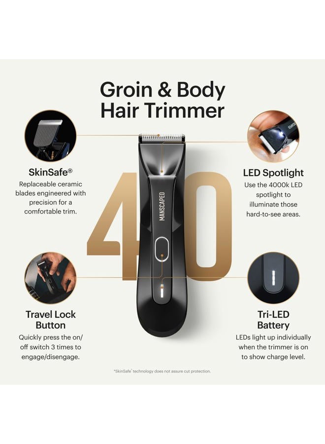 manscaped ® The Lawn Mower® 4.0, Electric Groin Hair Trimmer, Replaceable SkinSafe® Ceramic Blade Heads, Waterproof Wet/Dry Clippers, Rechargeable, Wireless Charging, Male Hygiene Grooming Razor - Image 2