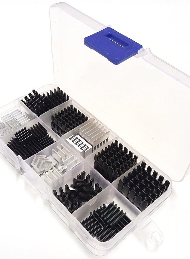 Easycargo 100pcs Heatsink Kit Small Cooler Heat Sink Set for Cooling Development Board Laptop CPU GPU VGA RAM VRAM VRM IC Chips LED MOSFET Transistor SCR Southbridge Northbridge Voltage Regulator - Image 2