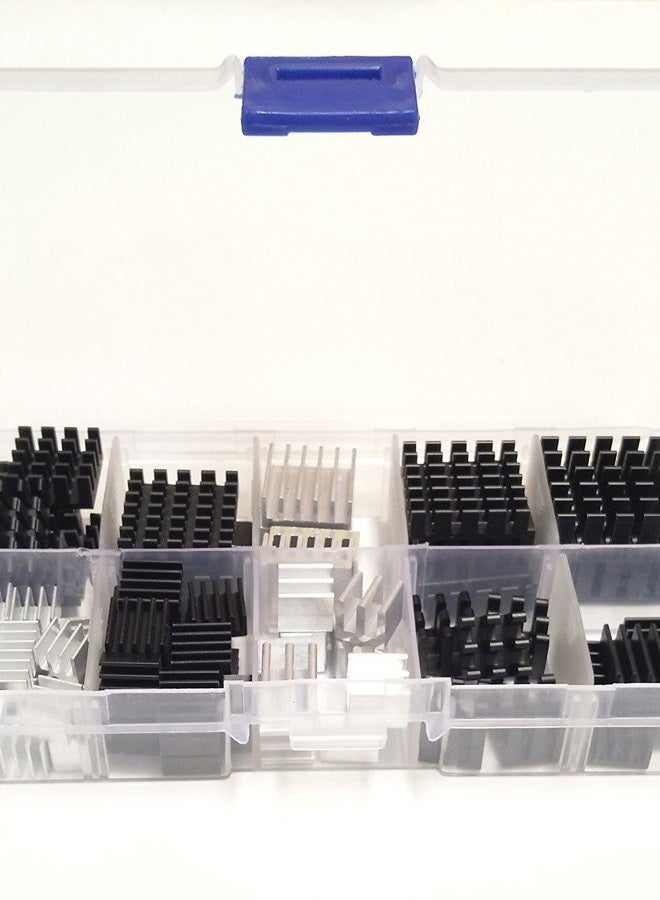 Easycargo 100pcs Heatsink Kit Small Cooler Heat Sink Set for Cooling Development Board Laptop CPU GPU VGA RAM VRAM VRM IC Chips LED MOSFET Transistor SCR Southbridge Northbridge Voltage Regulator - Image 1