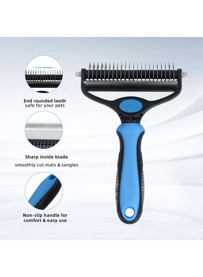 JAKEMY Pet Grooming Tool - 2 Sided Undercoat Rake for Cats & Dogs - Safe Dematting Comb for Easy Mats & Tangles Removing - Image 3