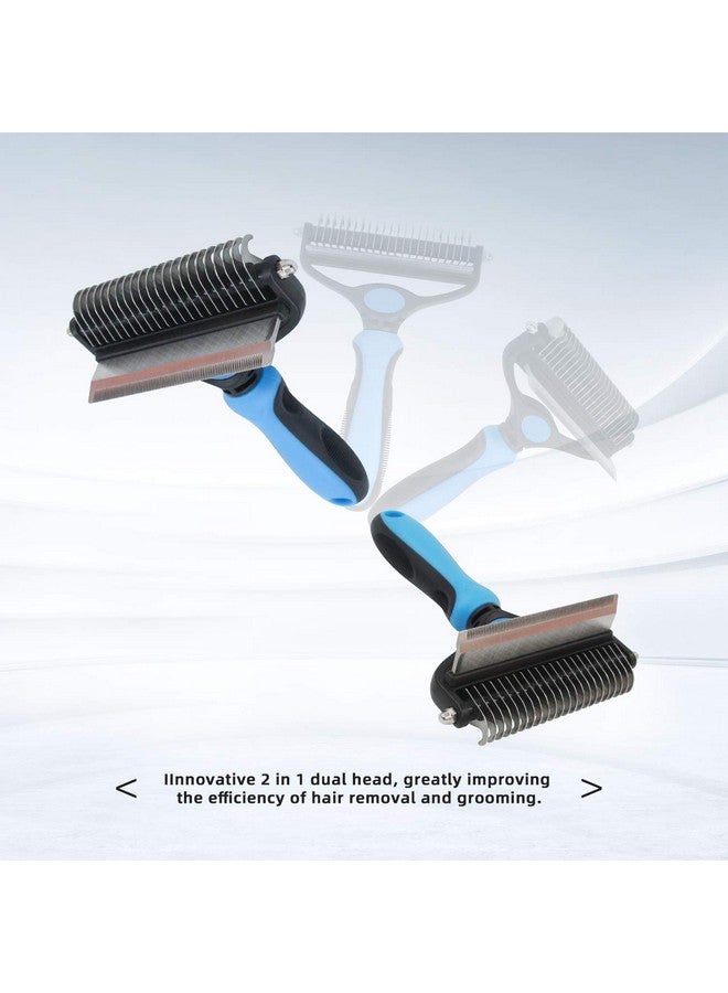 JAKEMY Pet Grooming Tool - 2 Sided Undercoat Rake for Cats & Dogs - Safe Dematting Comb for Easy Mats & Tangles Removing - Image 5