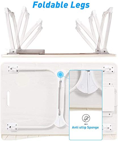 Tarkan Portable Folding Laptop Desk for Bed, Lapdesk with Handle, Drawer, Cup & Mobile/Tablet Holder for Study, Eating, Work (Black) - Image 5